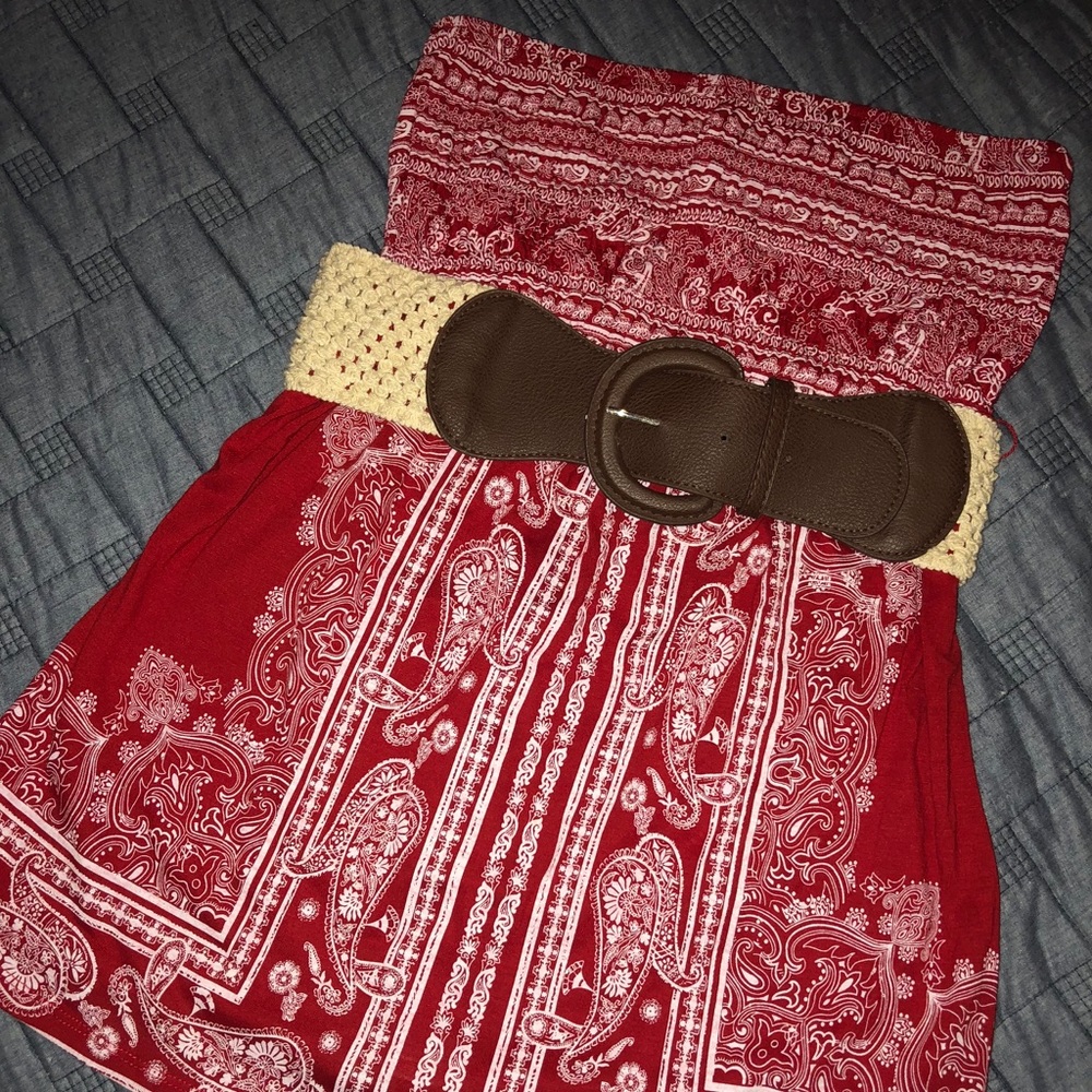 Rustic, stretch, strapless w/belt - Picture 3 of 6